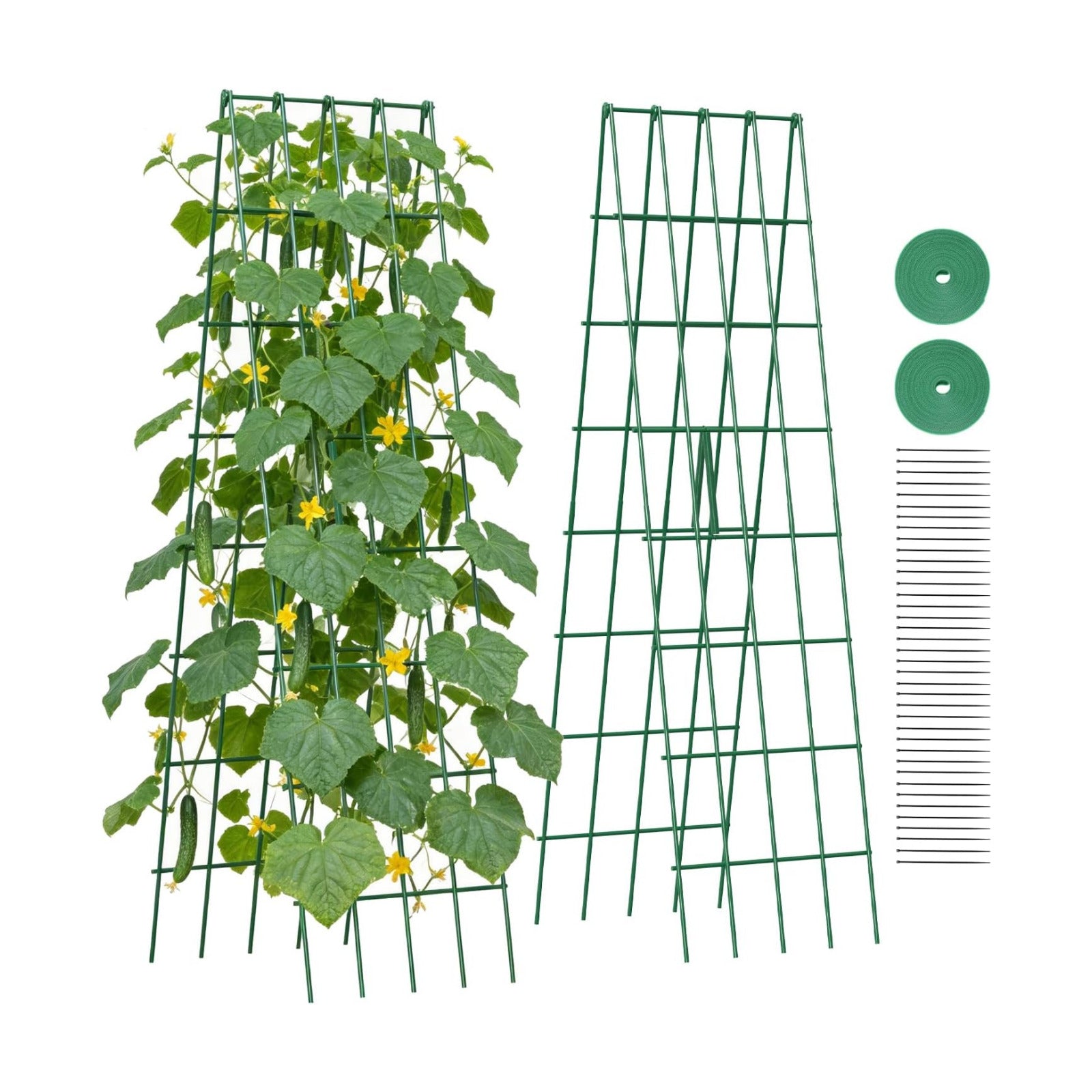Suteck A-Frame Cucumber Trellis 59.4" 2 Pack, Foldable Metal | Garden Trellis for Cucumbers, Peas, Beans & Climbing