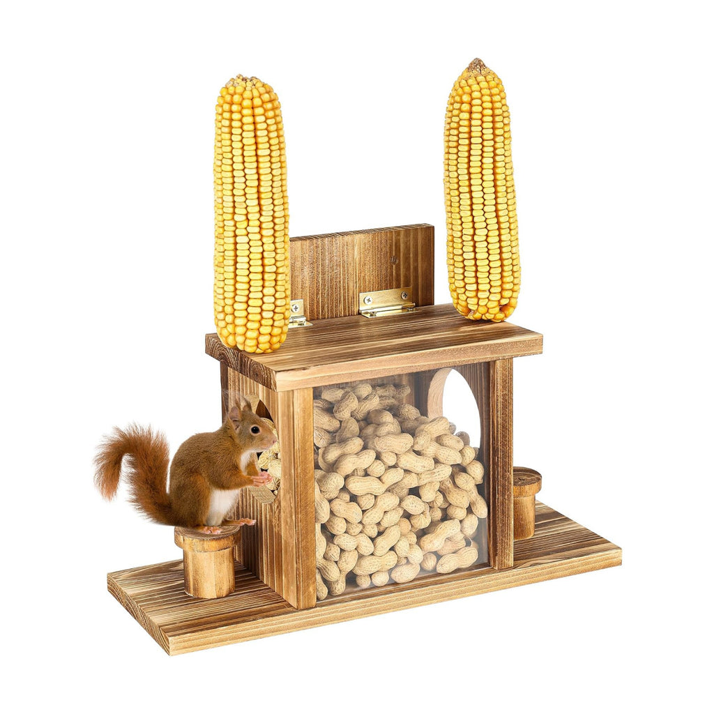 UUMENHA Carbonized Squirrel Feeders for Outside, Funny Chipmunk Feeder