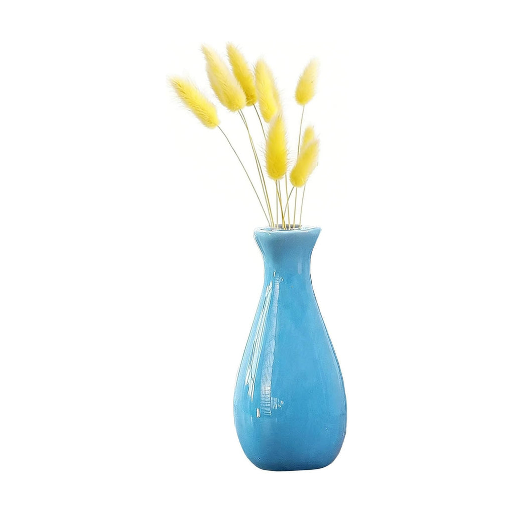 Small Ceramic Bud Vase Flower Vase Decorative Floral Holder (Blue)