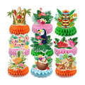 Luau Party Decorations - 9 PCS Hawaiian Honeycomb Table Centerpiece for Tiki and Love Island Hawaiian Theme Party Favors Supplies | Tropical Party Decorations for Summer Beach Pool Birthday Wedding