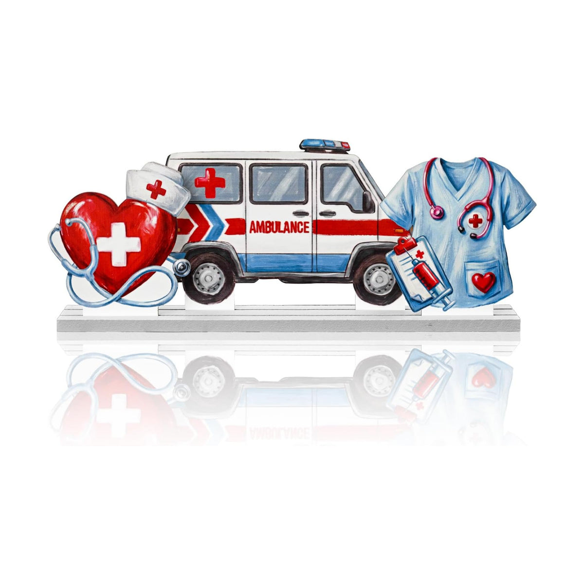 Smile Nurse Appreciation Wooden Tabletop Sign Indoor Decor for Nurse Month & Nurses Week