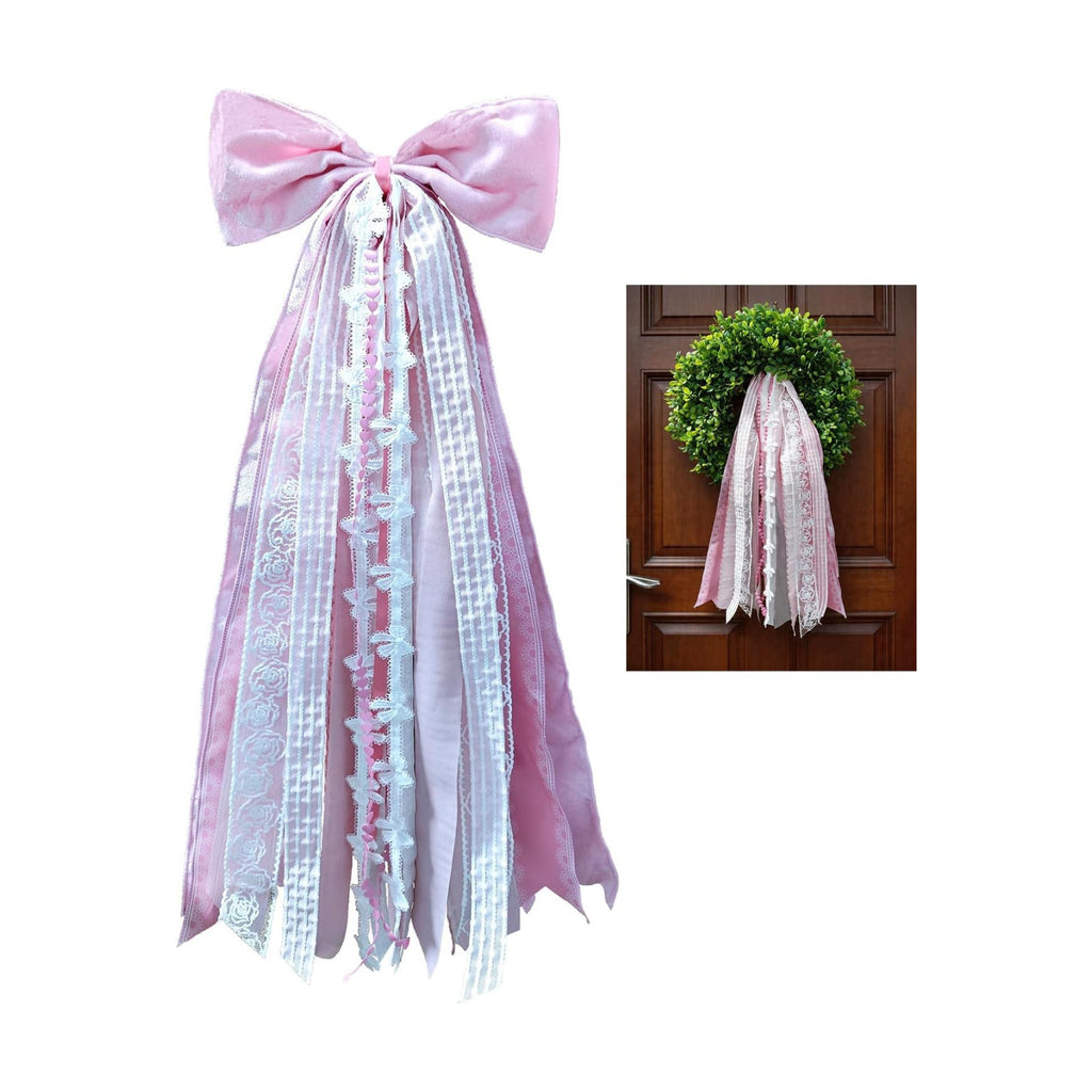Pink Velvet Bow, Coquette Room Decor, Valentine's Day Decorations