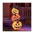 Halloween Lighted Stacked Pumpkins Decoration, Pre-Lit with 50 Warm White Lights Jack-O-Lantern Pumpkins Lights, Halloween Light Up Pumpkin for Indoor, Outdoor, Porch, Yard, 39’’ H