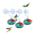 QFkris 3 Pack Blown Glass Hummingbird Feeder with Suction Cups for Window