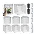 6 Set Garden Plant Protectors from Animals 12'' x 12'' Metal Wire Protectors Cage with Stakes, Metal Mesh and