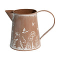 Yoillione Farmhouse Metal Flower Vase, Rustic Clay Brown Jug Pitcher Mini Vase for Flowers, Shabby Chic Home Decor Small Vase, Gifts for Women