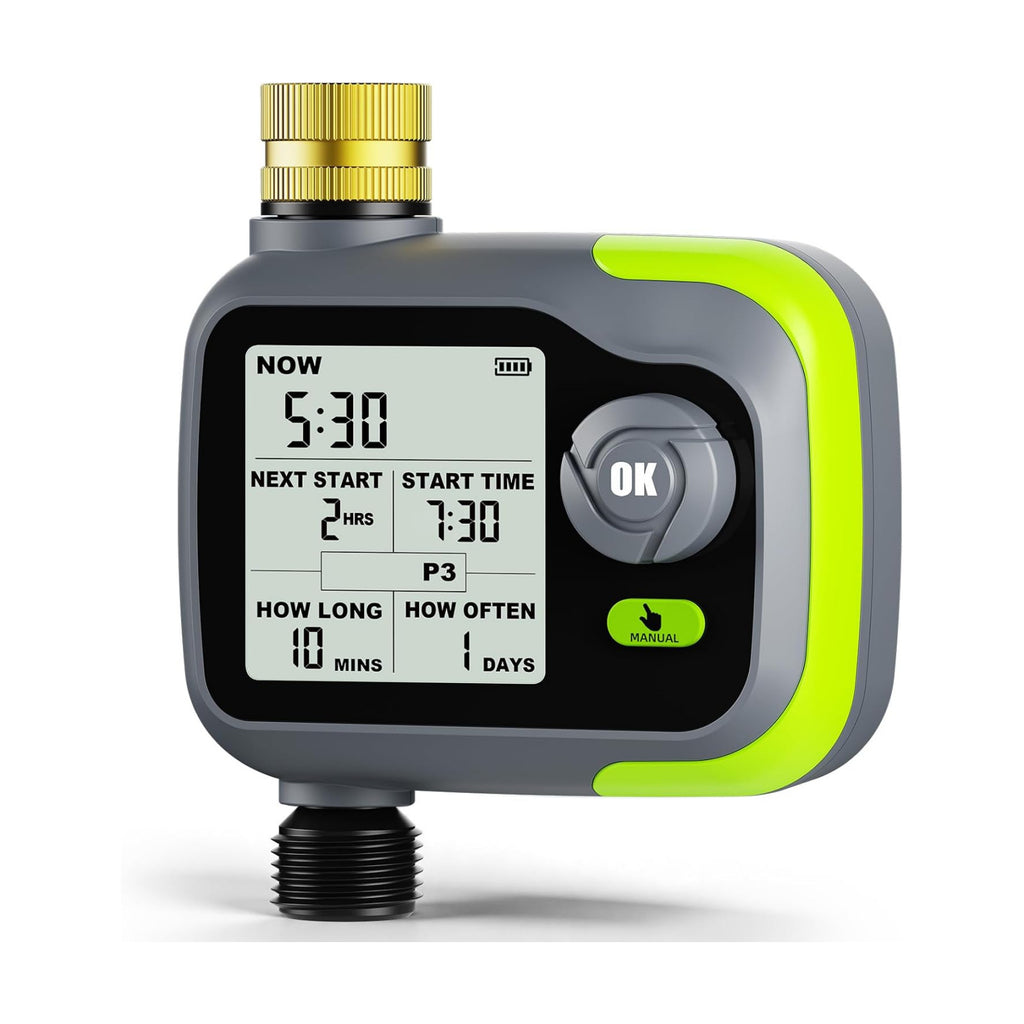 Sprinkler Timer, Watering Timer for Garden Hose, Programmable Hose Faucet Timers w/Rain Delay, Outdoor Soaker