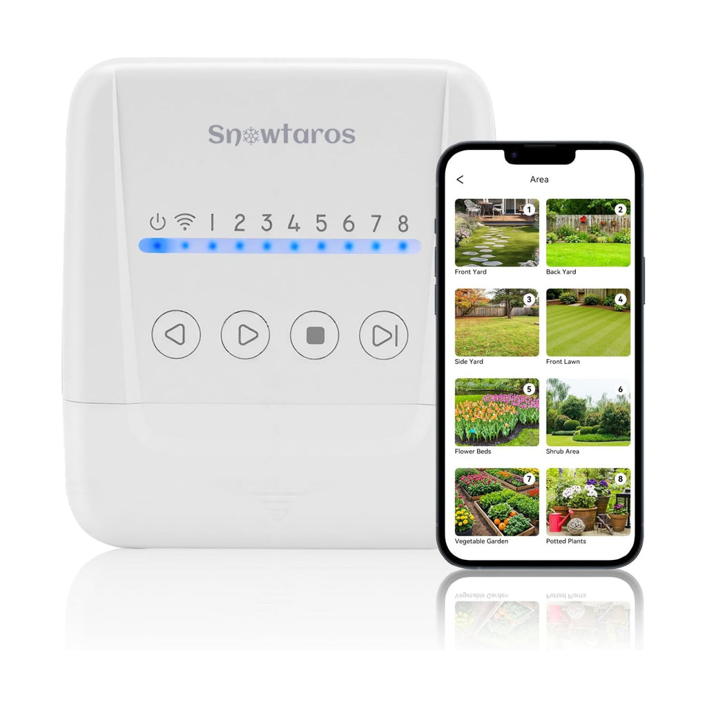 WiFi Smart Sprinkler Controller, 8 Zone | Irrigation Controller with APP Control, Local Weather Intelligence, Rain
