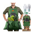 3PCS Gardening Apron, Harvest Apron with Shears and Gloves for Women, Men | Cross-Back, Large Quick Release Pocket