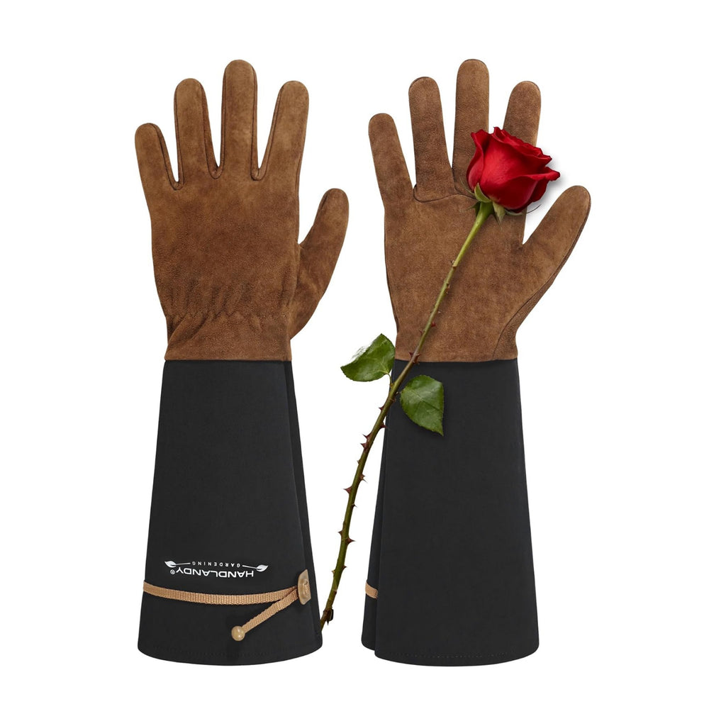 Long Gardening Gloves for Women Men - Leather Rose Pruning Gloves Thorn Proof