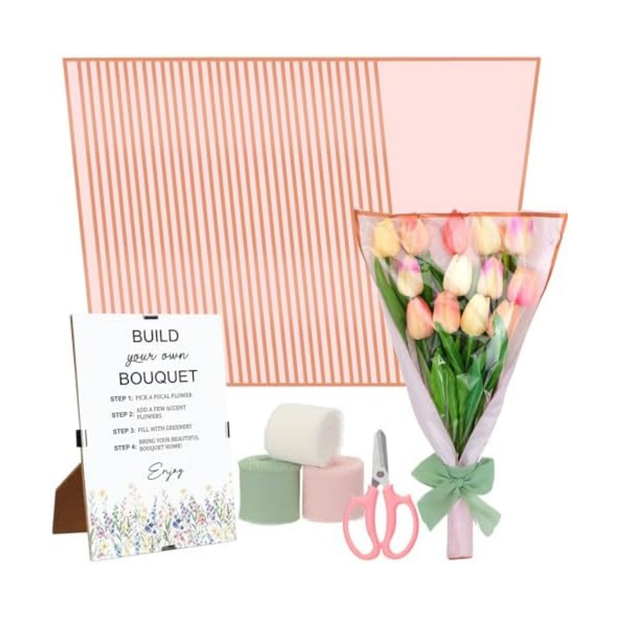 Tinlade 75 Pcs DIY Pink Flower Bar Supplies for Wedding Bridal Shower