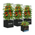 Tomato Cages for Garden, Tomato Planter with Trellis, 48in Tall Square Tomato Trellis with 18 Gallon Grow Bags, Patio &