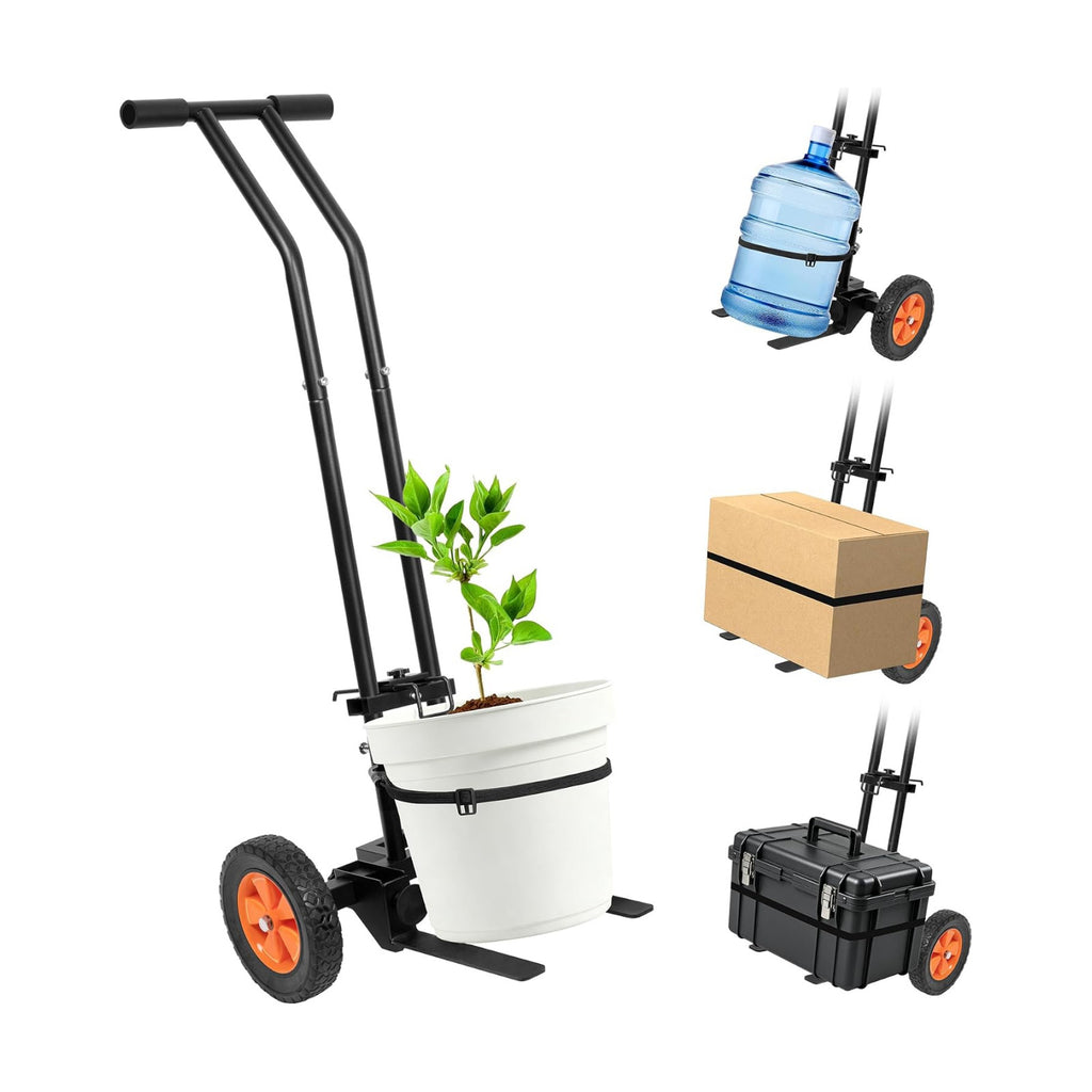 Plant Caddy with Wheels, Heavy Duty Plant Dolly Caddy Cart, 175LBS Plant Mover Cart with Adjustable Grabbing Arm