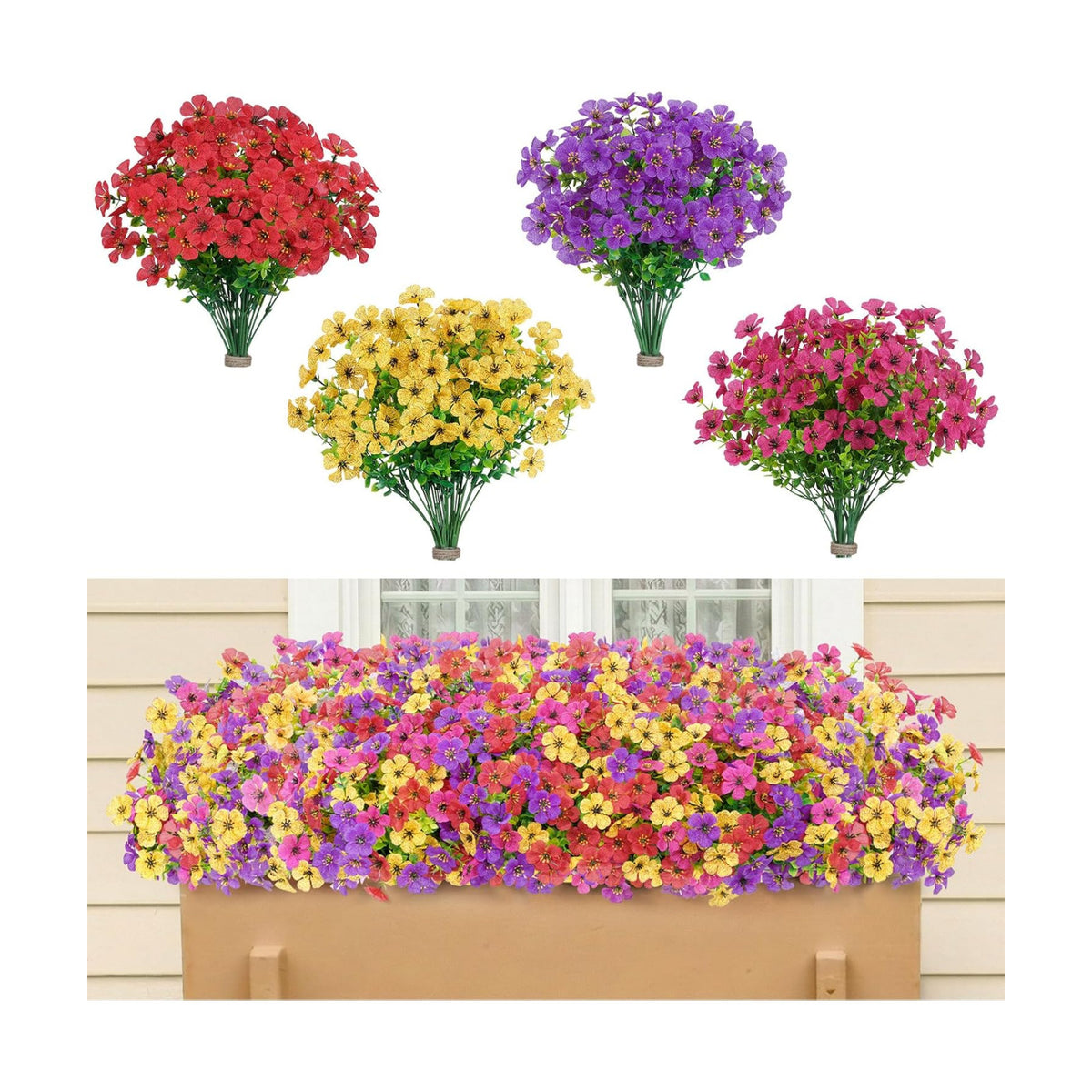 Lifewit Artificial Flowers for Outdoor, Faux Flowers for Garden Decor