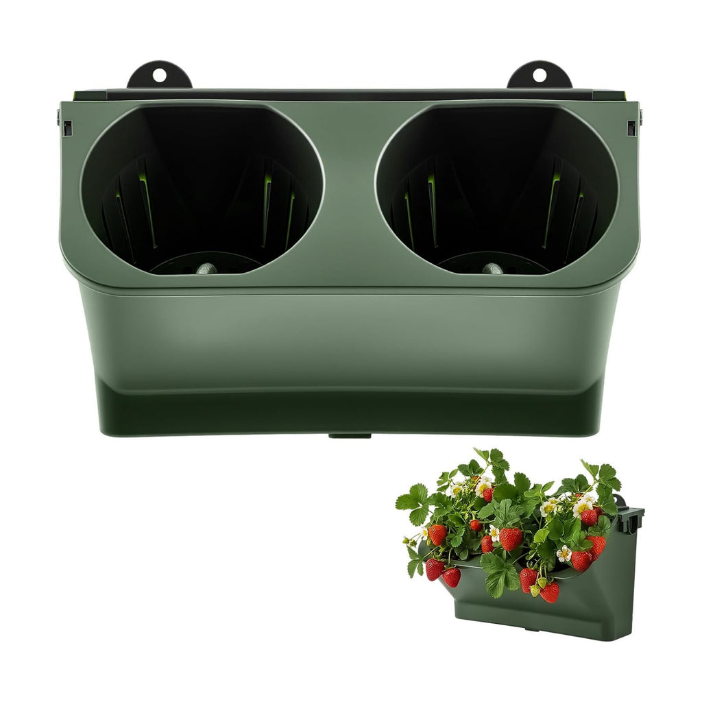 Briwooody 1 Set 2 Pocket Vertical Stackable Wall Planters Kit Outdoor Self Watering Plastic Planter Grow Hang Mount