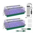 Seed Starter Tray with Grow Light, 2 Pack 80 Cells Seed Starter Kit, Complete System with Humidity Dome, Full Spectrum