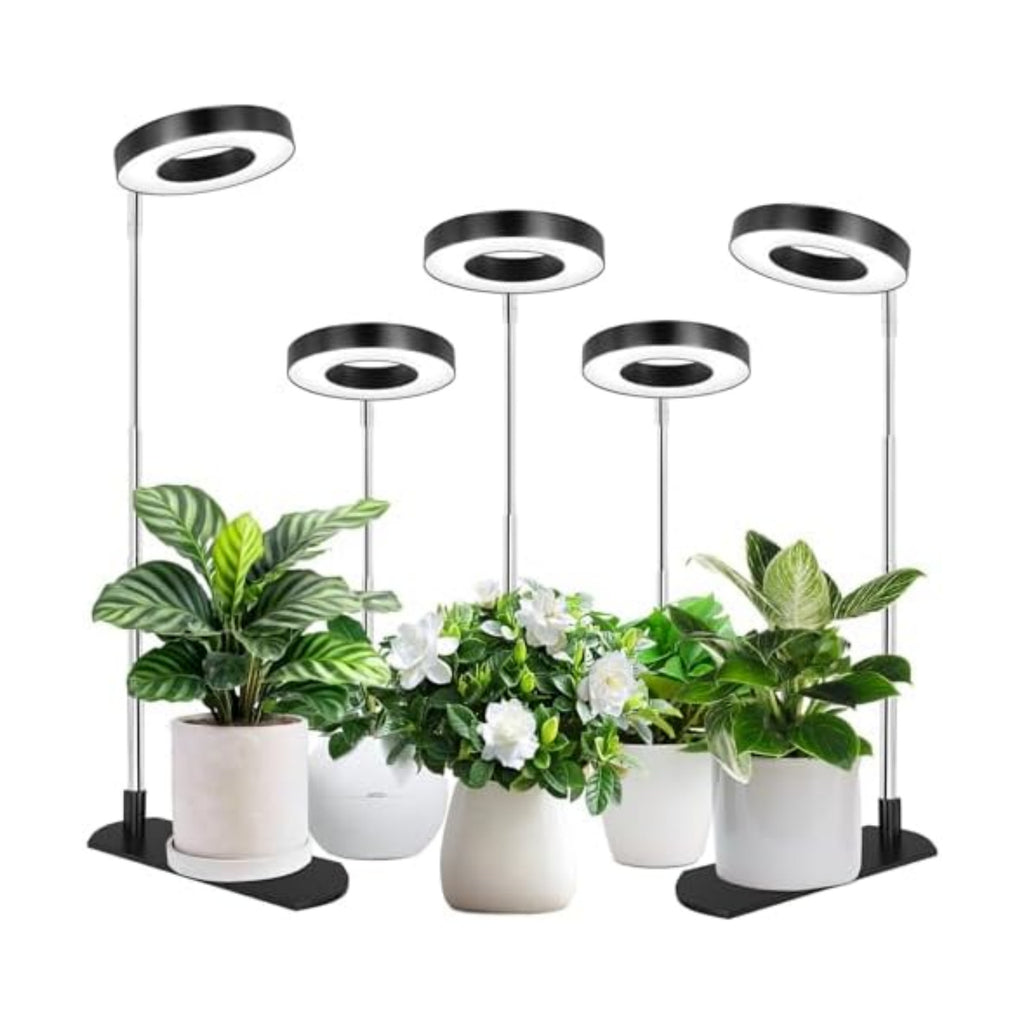LBW Grow Lights for Indoor Plants, Full Spectrum Halo Grow Light with Base
