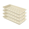 4 Pack Plastic Plant Tray Saucer Rectangular 17 18 Inch, Planter Trays Saucers for Indoor Outdoor, Plant Water Drip Trays, Windowsill, 7.7 x 17.5 Inches, Beige