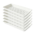 6 Pack Plastic Plant Saucer Rectangular 6 x 11 Inch, Indoor Outdoor Drip Tray for Flower Pot, Windowsill, White
