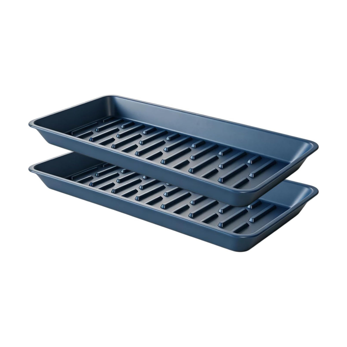 2 Pack Plastic Plant Tray Saucer Rectangular 23 24 Inch, Plant Trays Saucers for Indoor Outdoor, Water Drip Tray for Flower Pot Planter, Windowsill, 8 x 23.6 Inches, Blue