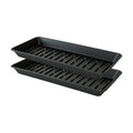 2 Pack Plastic Plant Tray Saucer Rectangular 17 18 Inch, Planter Trays Saucers for Indoor Outdoor, Plant Water Drip Trays, Windowsill, 7.7 x 17.5 Inches, Black
