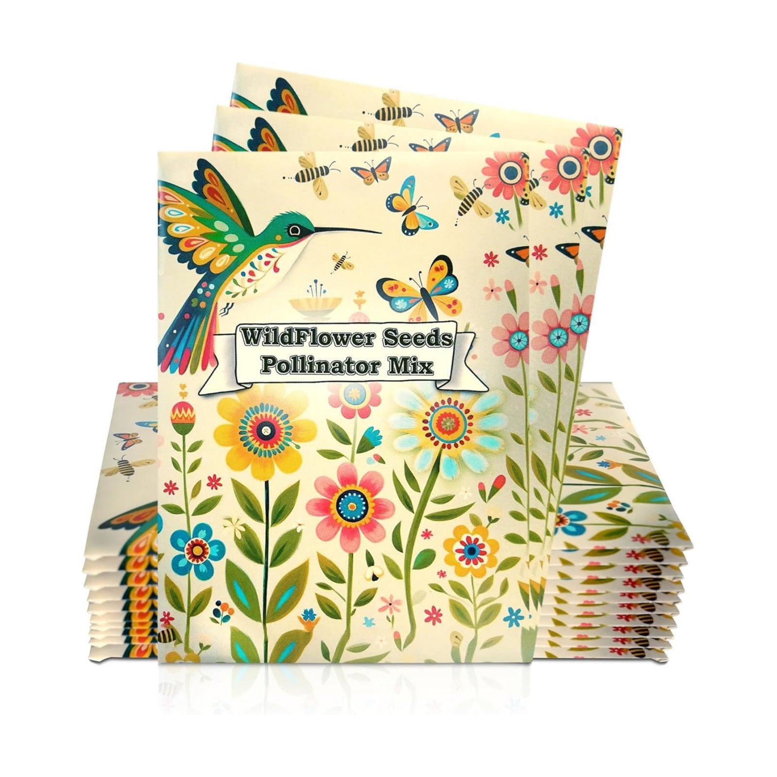 25 Wildflower Seed Packets - Pollinator Seed Mix for Guests - Thank You Gifts Party Favors - Gifts Wild Flower Throw