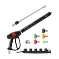 M MINGLE Swivel Pressure Washer Gun with Extension Wand, 3/8" Quick Connect | 4000 PSI High Pressure Spray Gun with 5