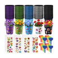 150 Sets Garden Pot Craft Kit Bulk DIY Flower Planting Kit Including Plastic Nursery Pots Labels and Stickers for