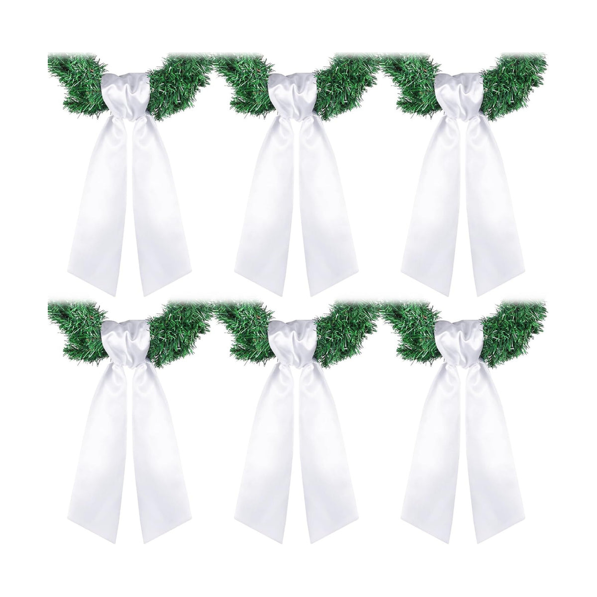 VitalCozy 6 Pcs White Wreath Sash Cotton Blank Ribbon