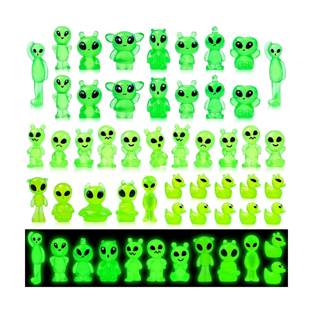 44 Pcs Luminous Mini Resin Alien Figures Miniature Figurines