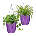 QCQHDU Hanging Planters for Indoor Plants, 2-Pack, 7.2 Inch, Purple | Plastic, Self Watering Plant Hanger, with