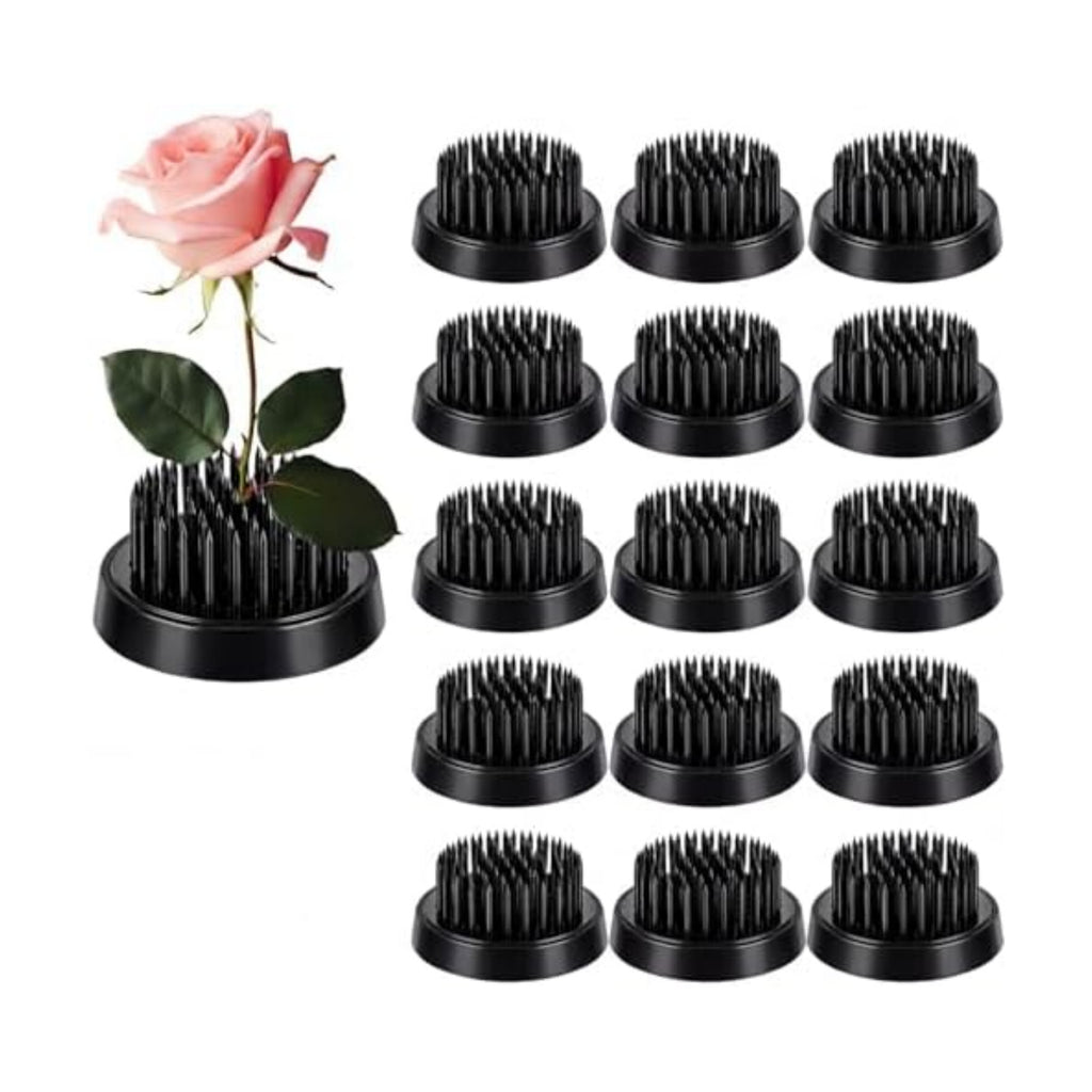 Sliner 16 Pcs Floral Frogs Round Flower Holder,Black,1.34 Inch