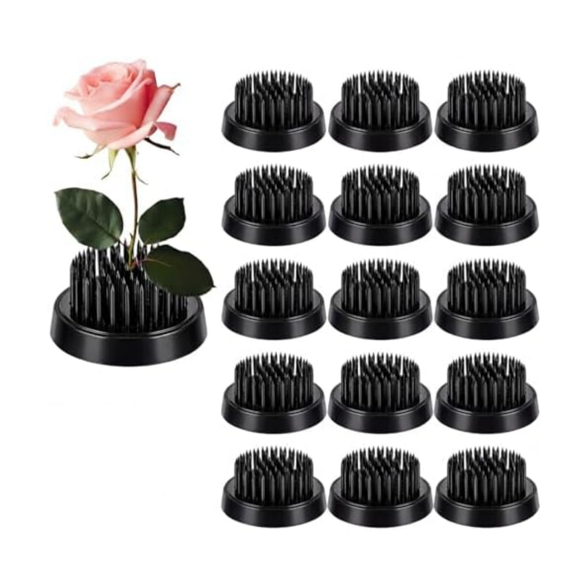 Sliner 16 Pcs Floral Frogs Round Flower Holder,Black,1.34 Inch