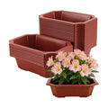 HOIGON 30 PCS 9 x 6.5 Inch Plastic Rectangular Bonsai Training Pots, Red Plastic Planter Pot with Drainage Hole