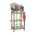 TORACK Garden Tool Stand with Wheels, Rakes Shovels Holder Yard Tools Organizer for Garage, Garden, Shed Indoor/Outdoor