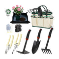 10PCS Gardening Tools Set, Heavy Duty Garden Hand Tool with Storage Bag Rust-Resistant Steel Built to Resist Bending