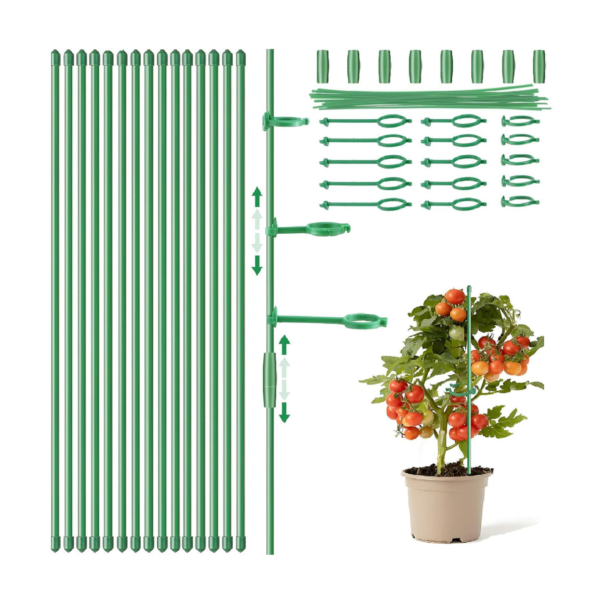 12 Inch Adjustable Plant Stakes, 16 Pcs Plant Supports Plant Sticks