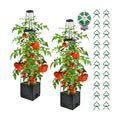 2Pcs Raised Garden Bed Tomato Planter Box with Trellis, 57 Inch Self-Watering Large Tomato Cage for Patio Garden Pots