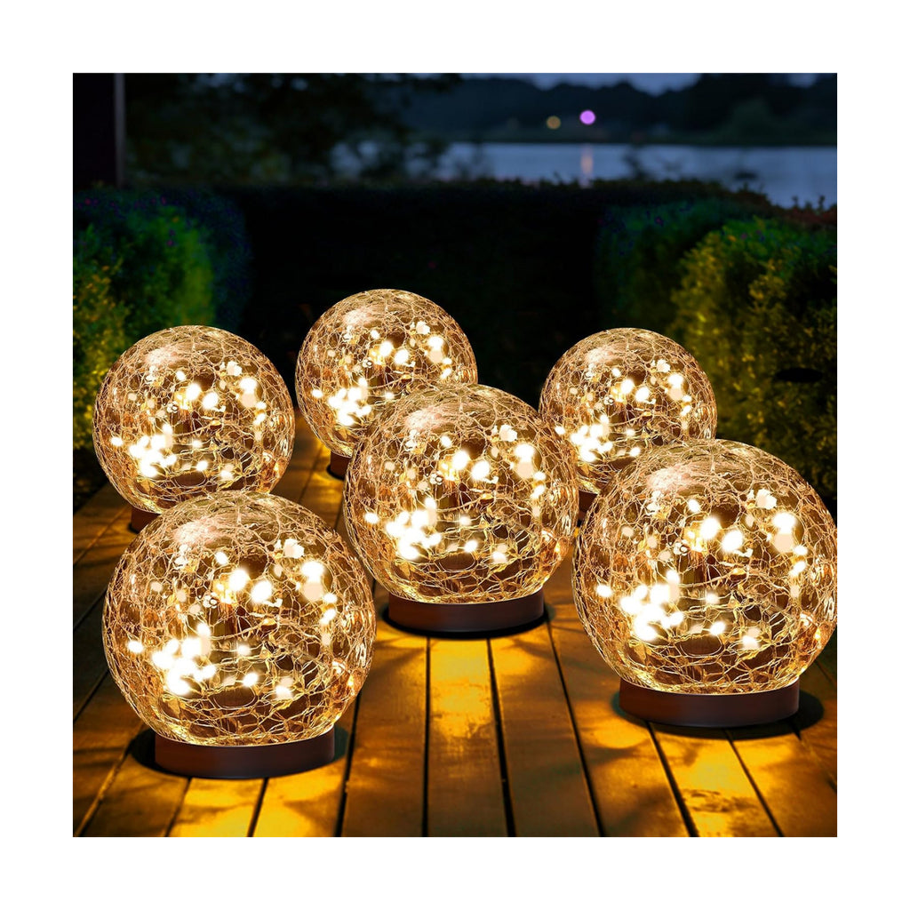 Solar Globe Lights Outdoor Waterproof-Solar Balls-Solar Garden Lights Orbs | Solar Globe Lights for Outside 6 Pack
