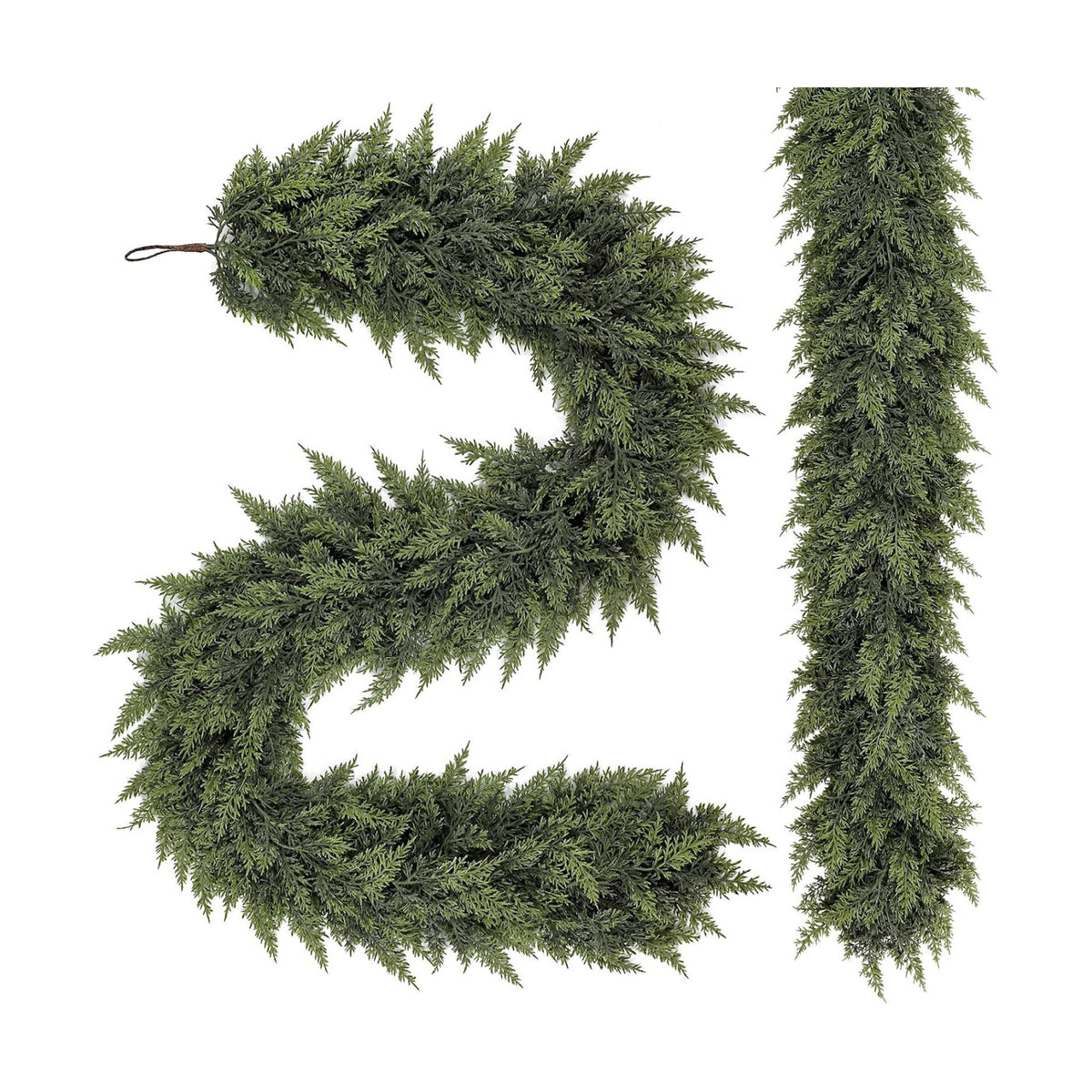 Alupssuc 2PCS 12FT Christmas Garland, Encrypting Real Touch Cedar Garland