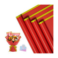 REAXYZNN 20 Sheets Flower Wrapping Paper, Waterproof Floral Wrapping Paper, Florist Supplies Packaging Paper for Wedding, Birthday Gift (Red(Edge))