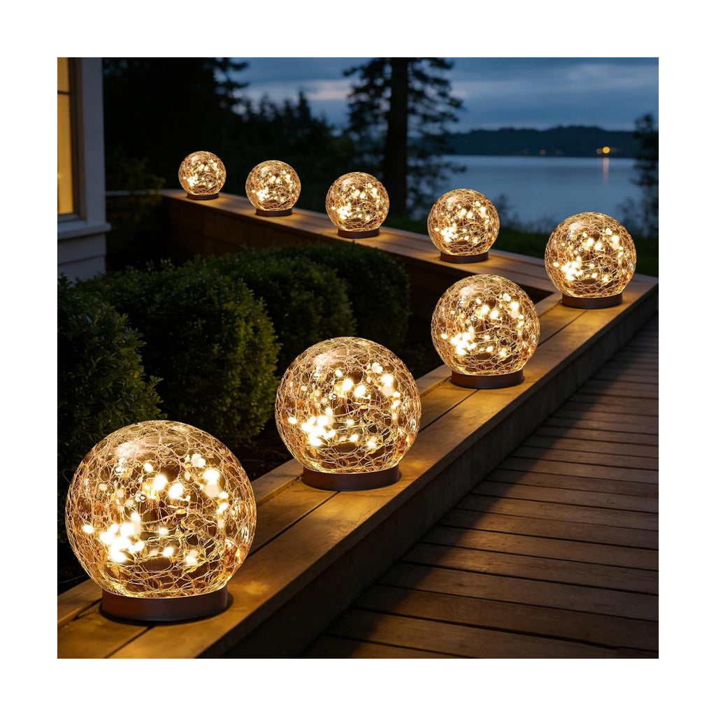 Solar Globe Lights Outdoor Waterproof-Solar Balls-Solar Garden Lights Orbs | Solar Globe Lights for Outside 6 Pack