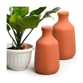 DoubleFill 2 Pcs 50oz Ollas Terracotta Watering Pots Self Watering Planter Insert Terracotta Globes Clay for Outdoor