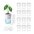 12 Pack 2.5" Self Watering Pots for Indoor Plants,Small Clear Plastic Planters with Water Level Indicator & Drainage