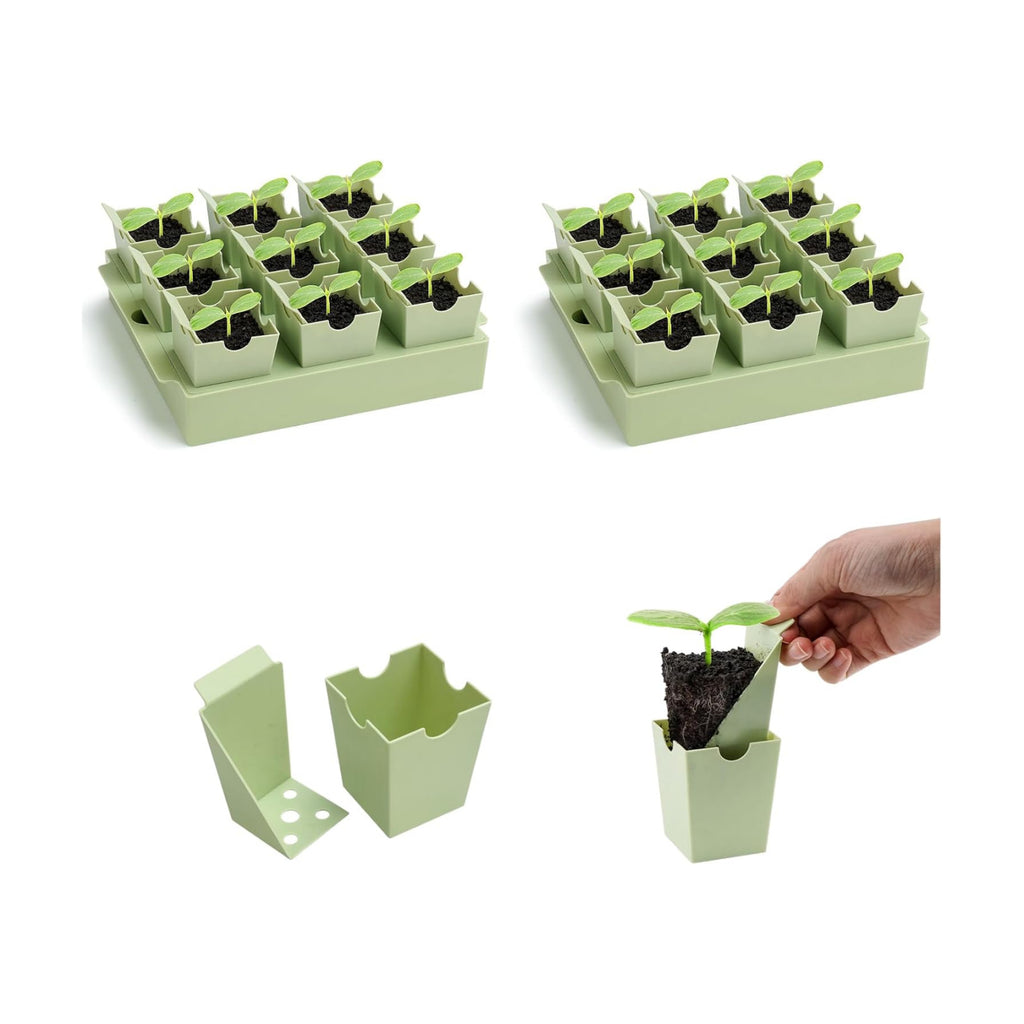 2 Pack Seed Starter Trays, Lift-Out Handles, Easy Transplanting