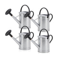 4 Pcs 1 Gallon Metal Watering Can for Indoor Outdoor Plants, Galvanized Garden Water Can with Long Spout and Dual