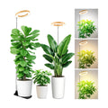 LBW Grow Lights for Indoor Plants, 6.3" Full Spectrum Plant Light with Base | Bamboo Grain, 65" Adjustable for Indoor