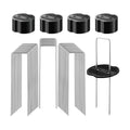 200Pcs Garden Stakes Staples Kit, 100Pcs 6 Inch U-Shaped Landscape Staples, 100Pcs Fixing Gasket for Weed Barrier