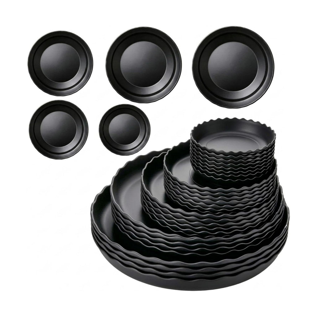 Gejoy 30 Pack Plant Saucers for Pots, 4/6/8/10/12 Inch Black Plastic Plant Trays to Catch Water, Durable Heavy Duty