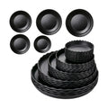 Gejoy 30 Pack Plant Saucers for Pots, 4/6/8/10/12 Inch Black Plastic Plant Trays to Catch Water, Durable Heavy Duty